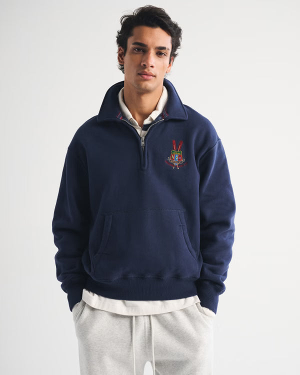 Abercrombie & Fitch - Heritage Heavyweight Logo Popover Hoodie