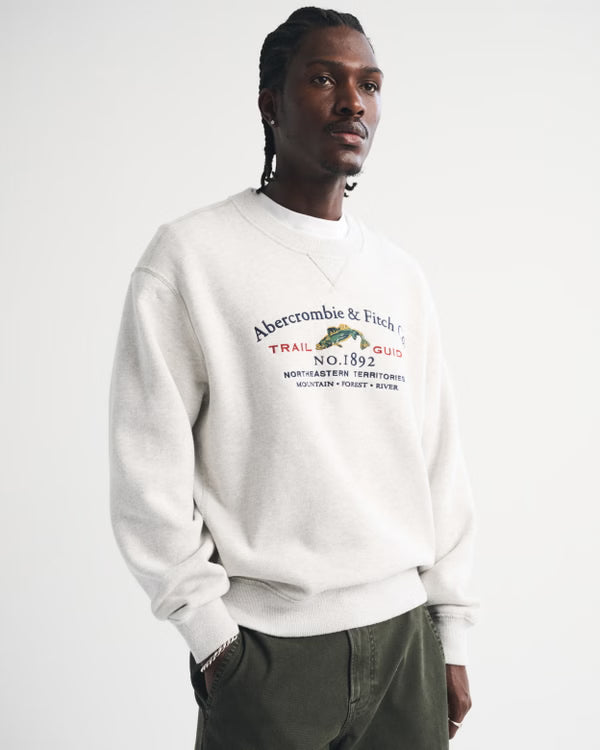 Abercrombie & Fitch - Heritage Heavyweight Logo Popover Hoodie