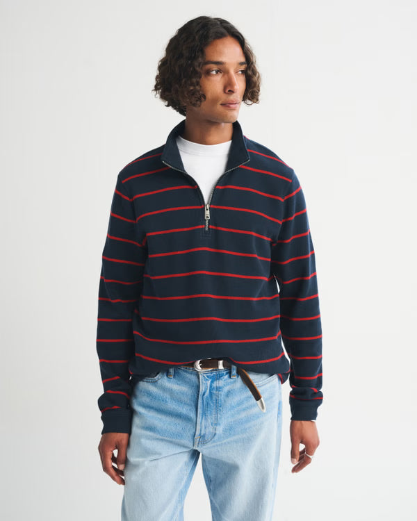 Abercrombie & Fitch - 100% Cotton French Rib Half-Zip