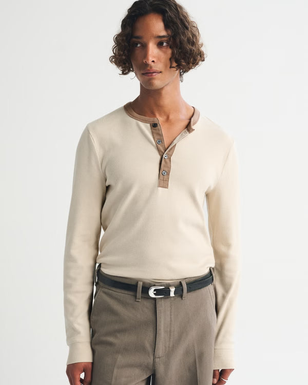 Abercrombie & Fitch - Essential Slim Ribbed Henley