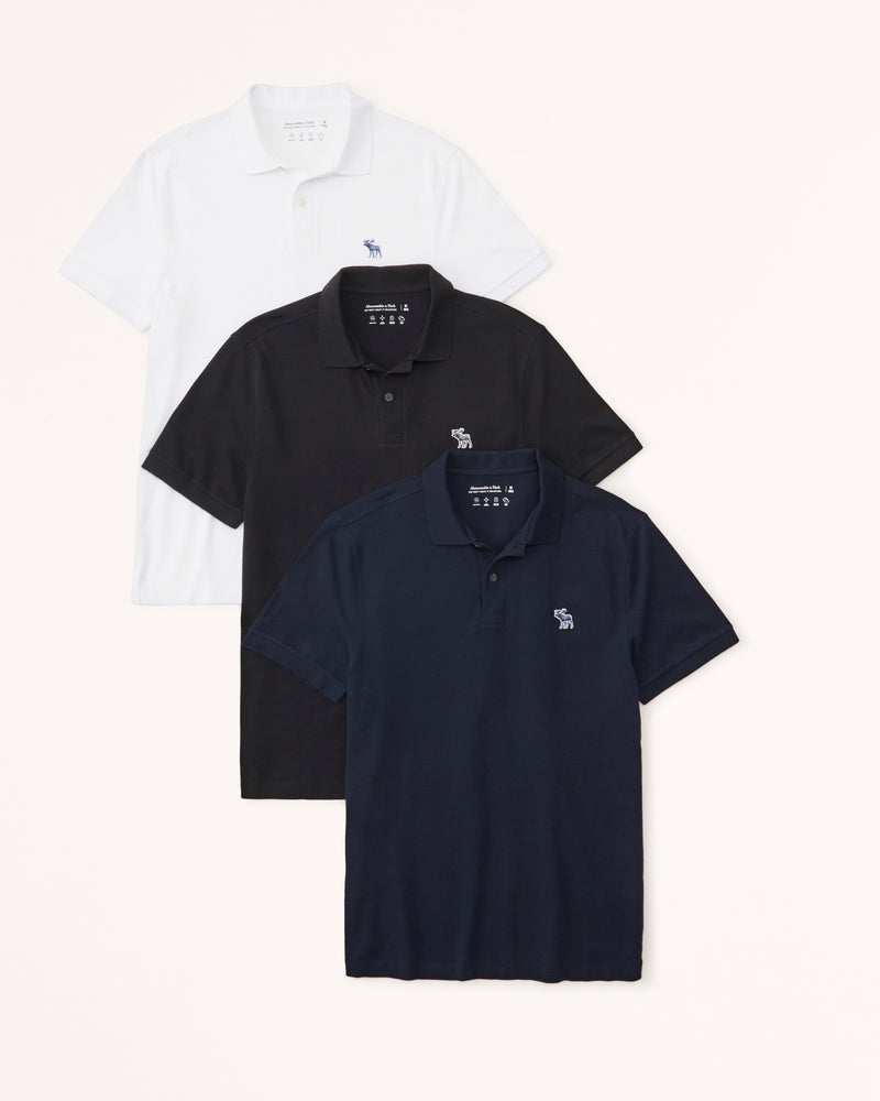 Abercrombie & Fitch - 3-Pack Signature Icon Don't Sweat It Polos
