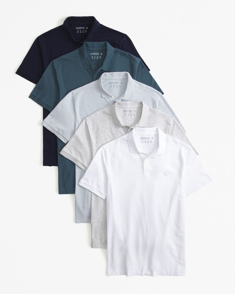 Abercrombie & Fitch - 5-Pack Signature Icon Don't Sweat It Polos
