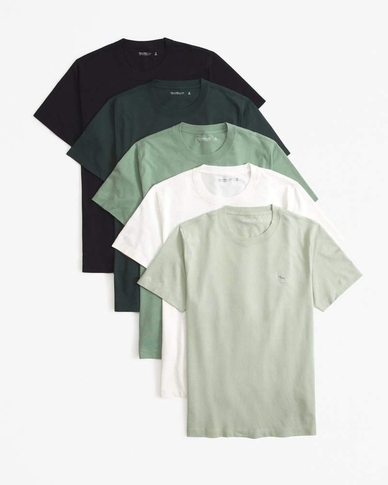 Abercrombie & Fitch - 5 - Pack Polished Tonal Icon Tees - Brandatak Store