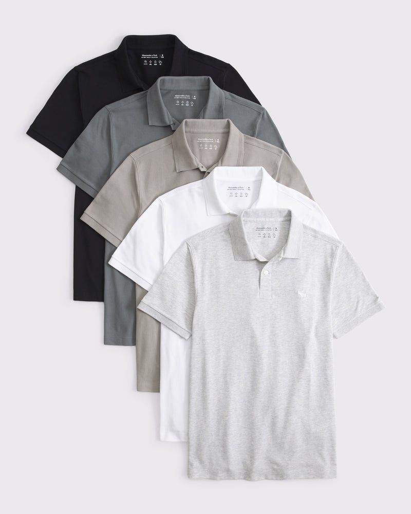 Abercrombie & Fitch - 5-Pack Signature Icon Don't Sweat It Polos