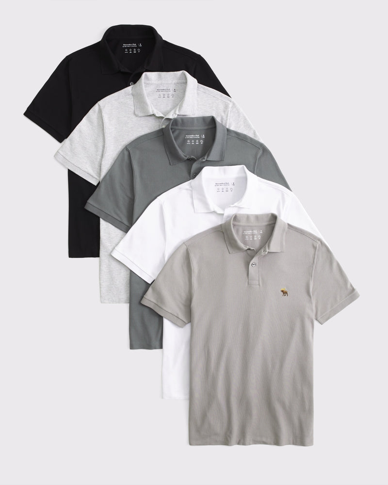 Abercrombie & Fitch - 5-Pack Signature Icon Don't Sweat It Polos