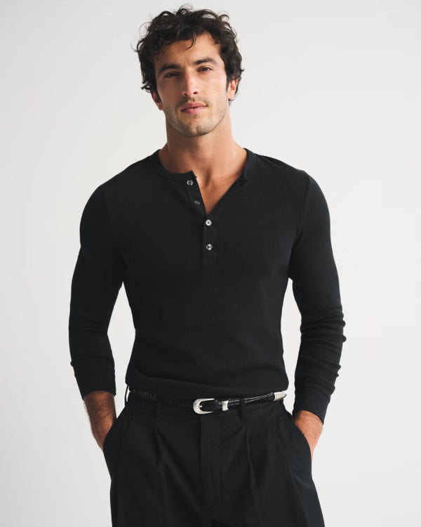 Abercrombie & Fitch - Essential Slim Ribbed Henley