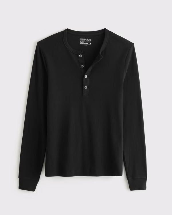 Abercrombie & Fitch - Essential Slim Ribbed Henley