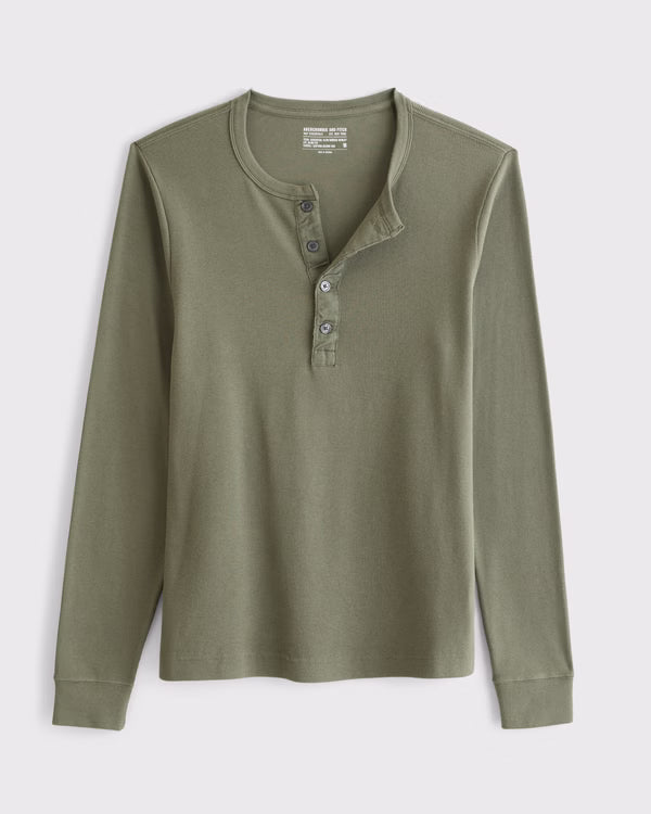 Abercrombie & Fitch - Essential Slim Ribbed Henley