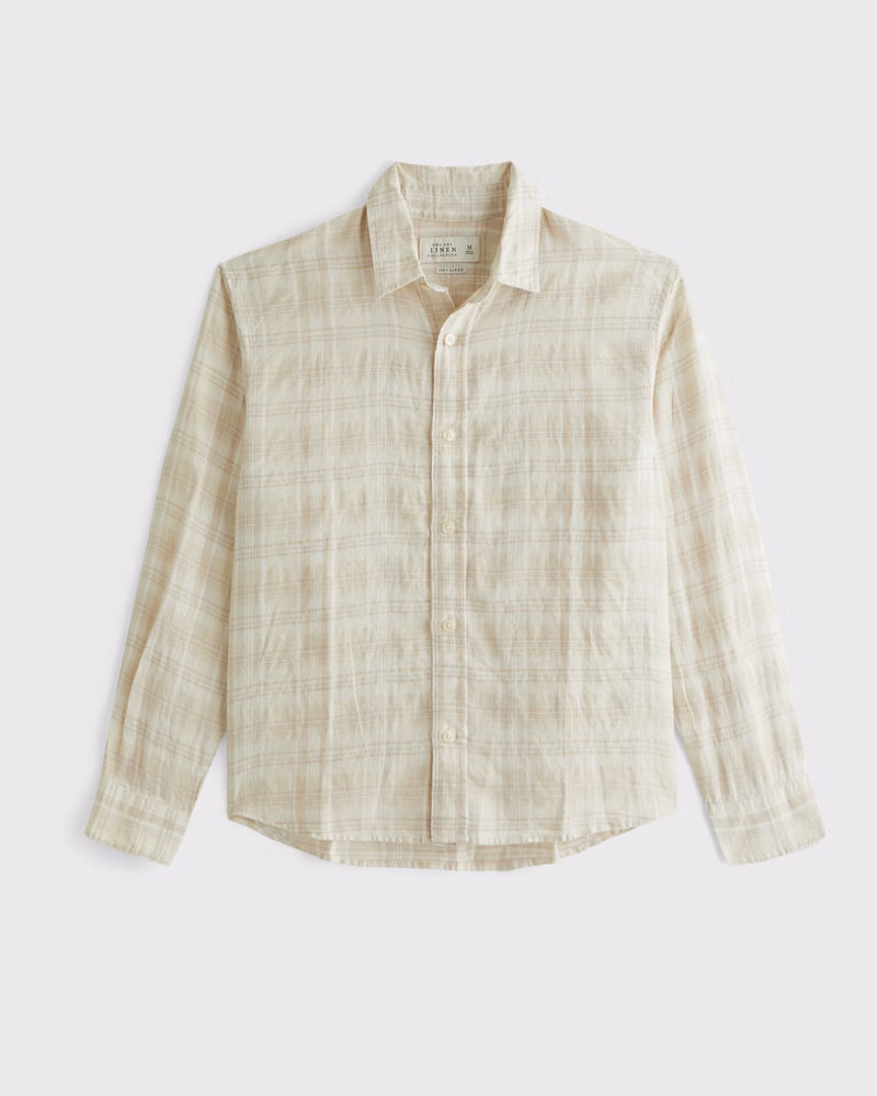 Abercrombie & Fitch - 100% Linen Button-Up Shirt