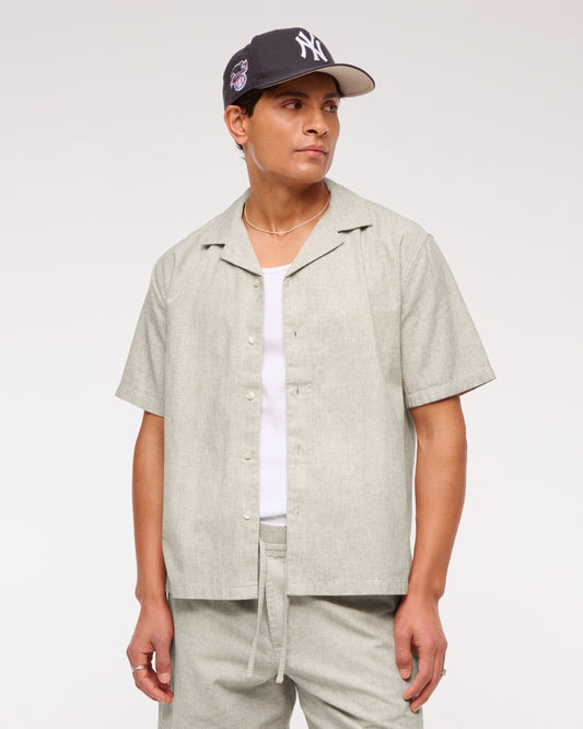Camp Collar Summer Linen-Blend Shirt