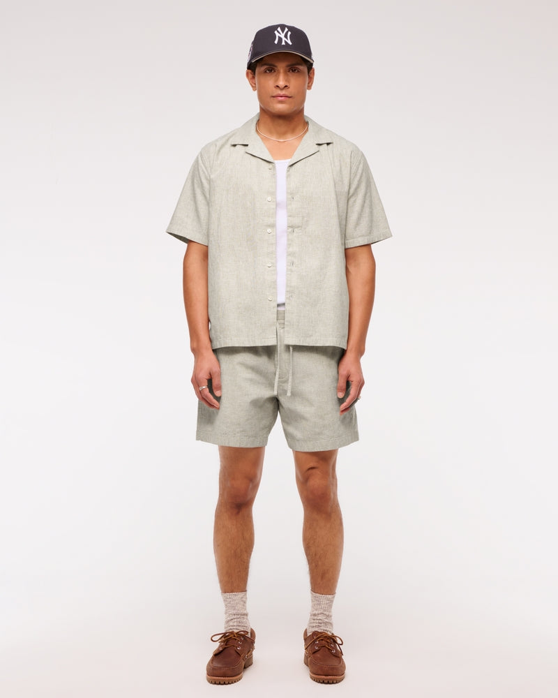 Camp Collar Summer Linen-Blend Shirt