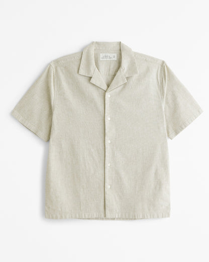 Camp Collar Summer Linen-Blend Shirt