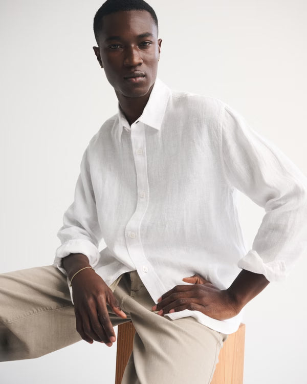 Abercrombie & Fitch - 100% Linen Button-Up Shirt