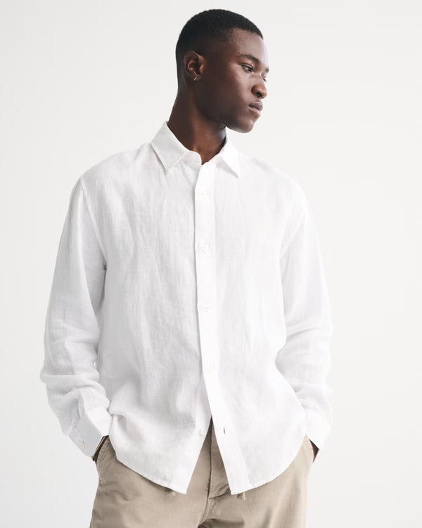 Abercrombie & Fitch - 100% Linen Button-Up Shirt
