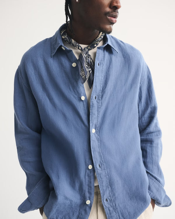 Abercrombie & Fitch - 100% Linen Button-Up Shirt