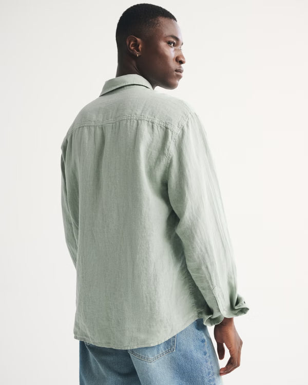 Abercrombie & Fitch - 100% Linen Button-Up Shirt