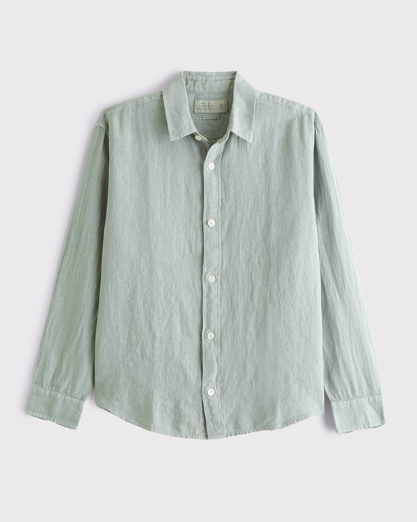 Abercrombie & Fitch - 100% Linen Button-Up Shirt
