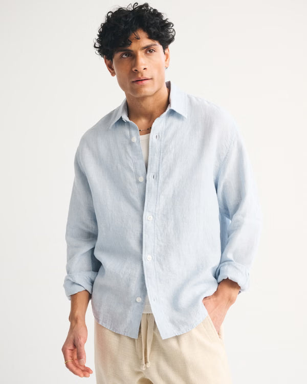 Abercrombie & Fitch - 100% Linen Button-Up Shirt