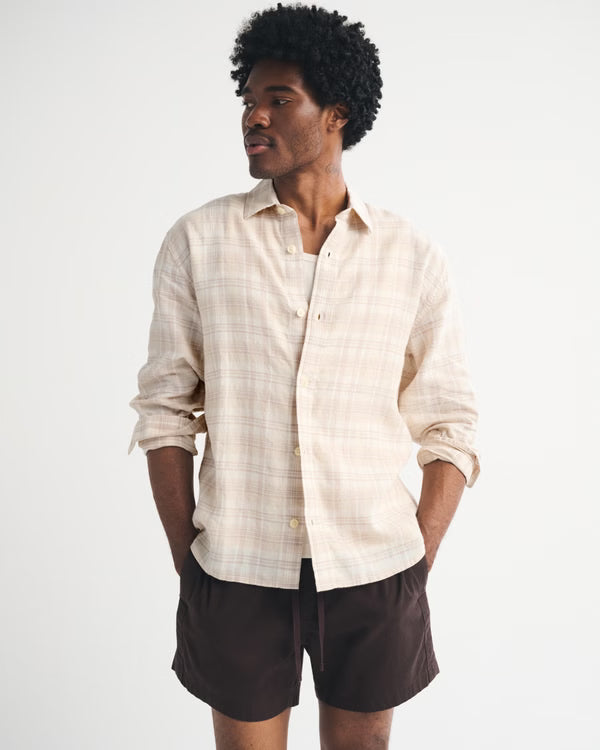 Abercrombie & Fitch - 100% Linen Button-Up Shirt