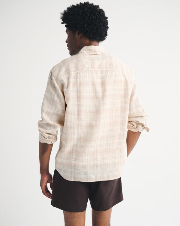 Abercrombie & Fitch - 100% Linen Button-Up Shirt