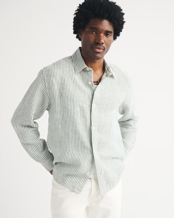 Abercrombie & Fitch - 100% Linen Button-Up Shirt