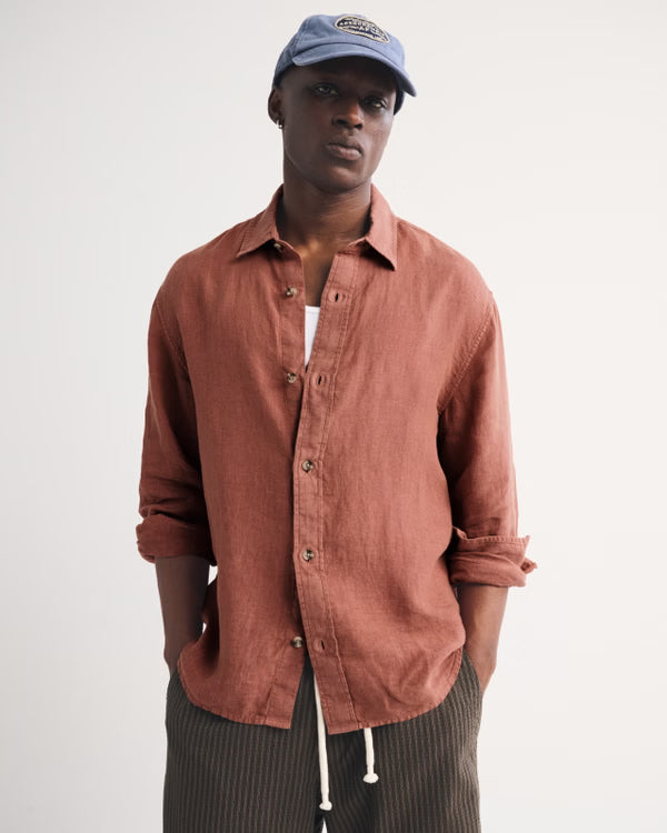 Abercrombie & Fitch - 100% Linen Button-Up Shirt