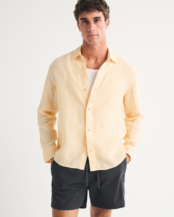 Abercrombie & Fitch - 100% Linen Button-Up Shirt