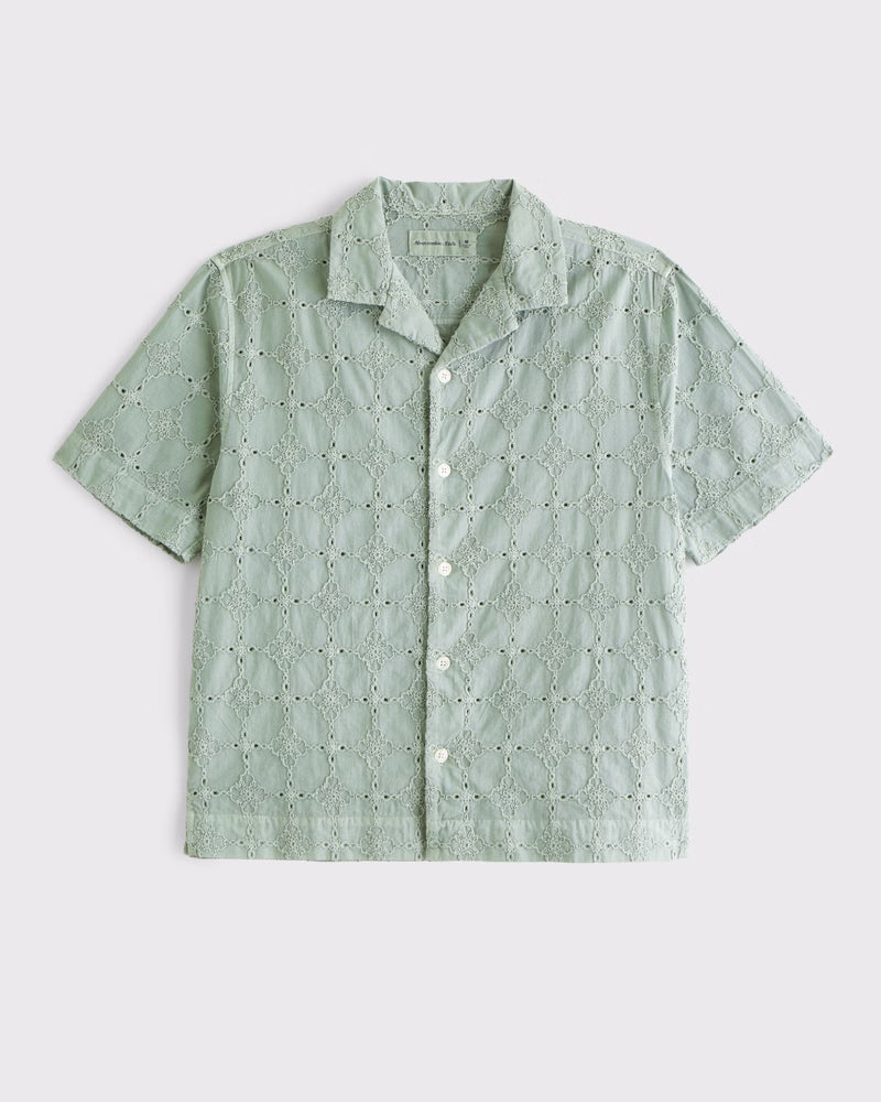 Abercrombie & Fitch - Embroidered Eyelet Shirt