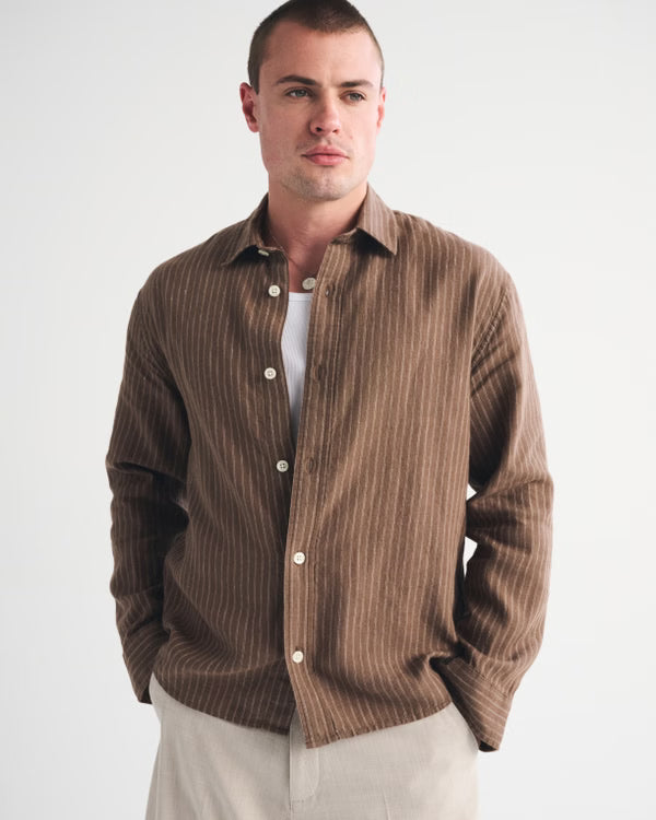 Abercrombie & Fitch - 100% Linen Button-Up Shirt