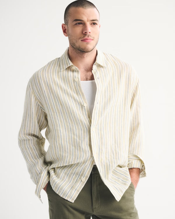 Abercrombie & Fitch - 100% Linen Button-Up Shirt