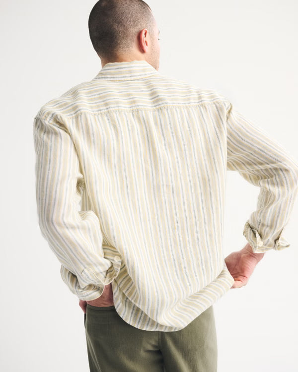Abercrombie & Fitch - 100% Linen Button-Up Shirt