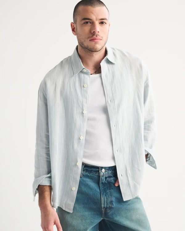 Abercrombie & Fitch - 100% Linen Button-Up Shirt