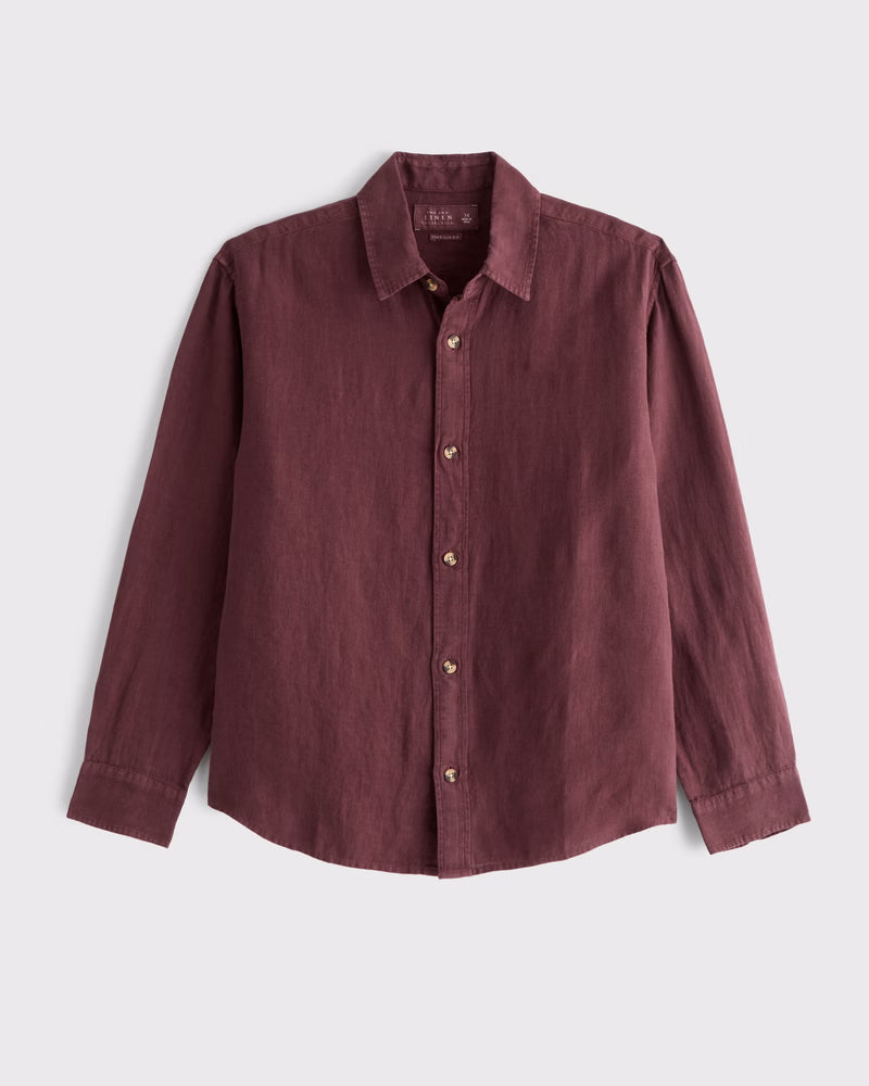 Abercrombie & Fitch - 100% Linen Button-Up Shirt