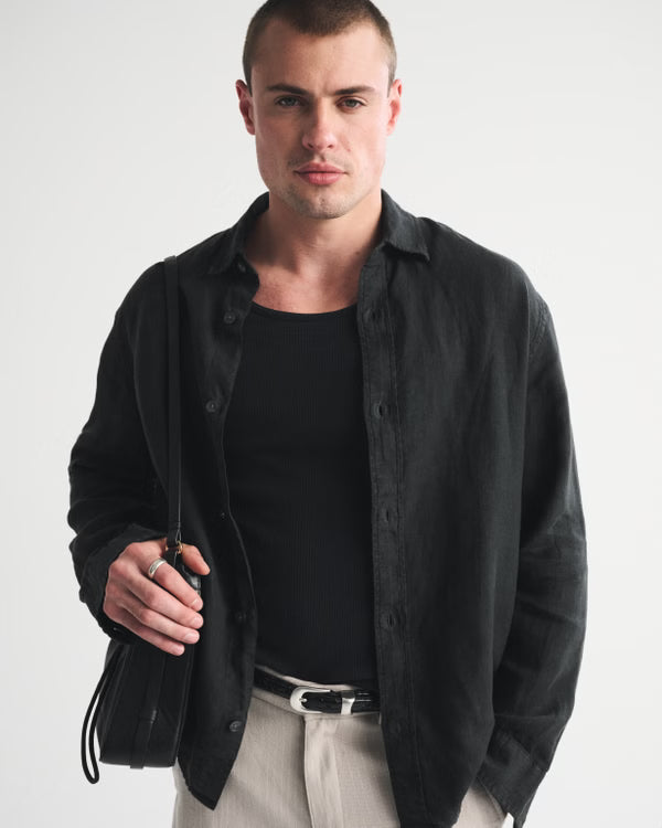Abercrombie & Fitch - 100% Linen Button-Up Shirt