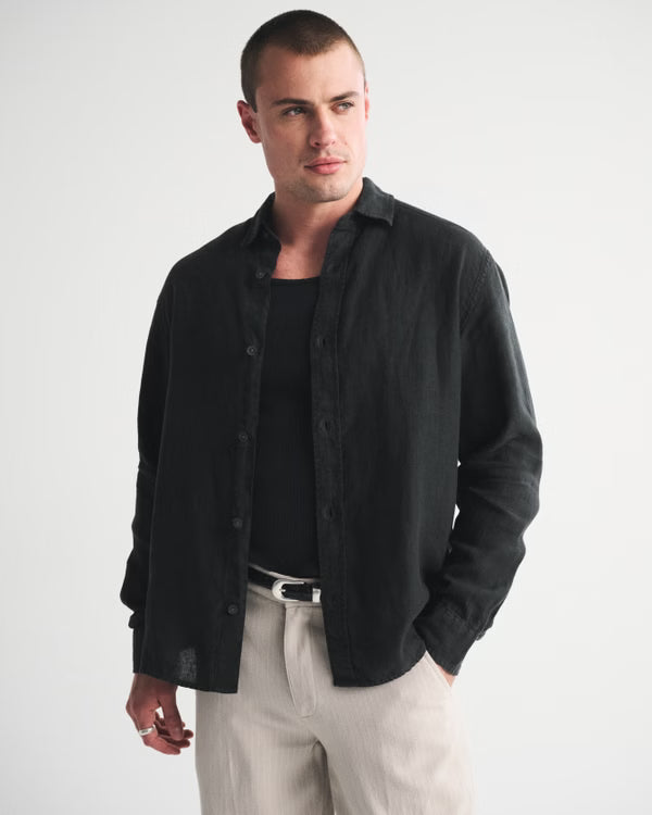 Abercrombie & Fitch - 100% Linen Button-Up Shirt