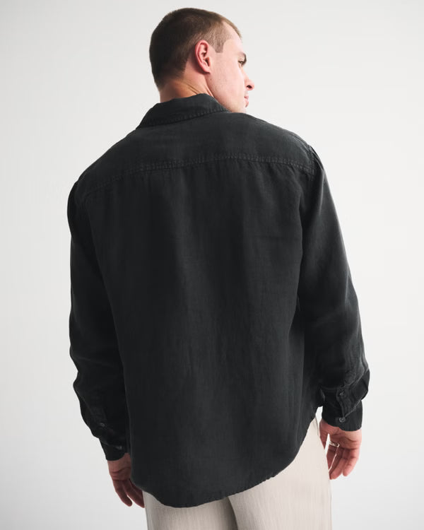 Abercrombie & Fitch - 100% Linen Button-Up Shirt