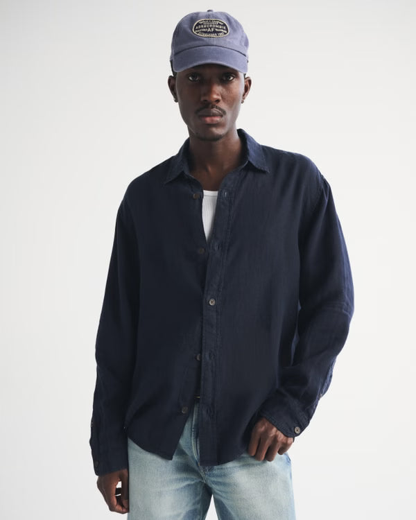 Abercrombie & Fitch - 100% Linen Button-Up Shirt