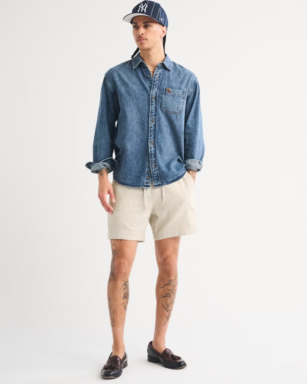 Abercrombie & Fitch - Linen-Blend Pull-On Short