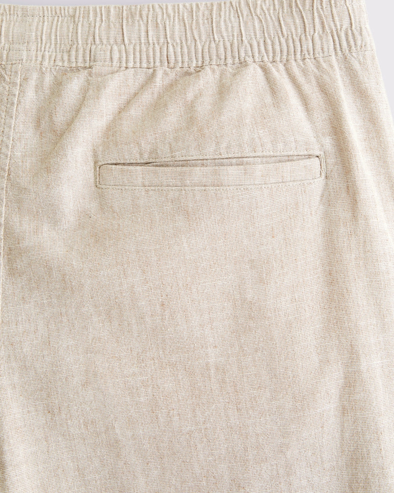 Loose Linen-Blend Pull-On Pant