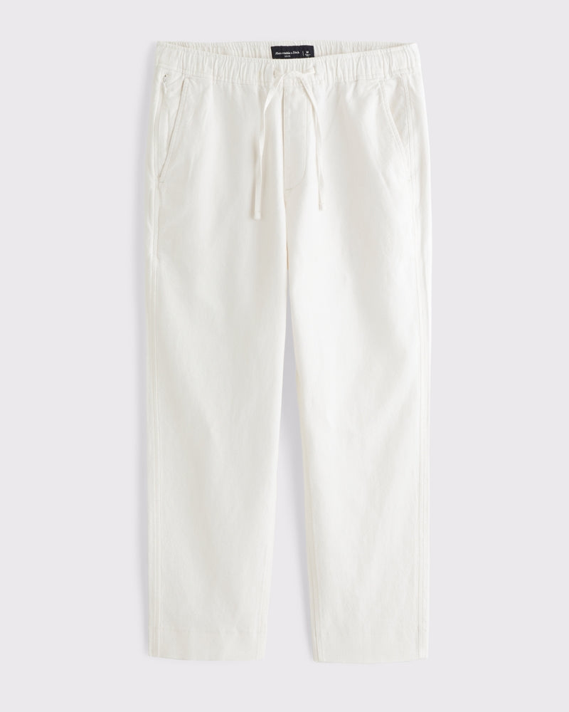 Loose Linen-Blend Pull-On Pant