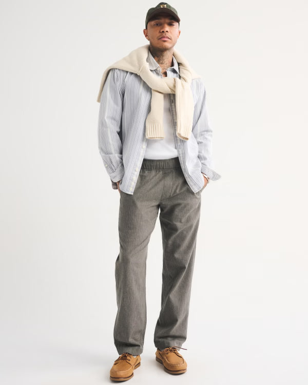 Abercrombie & Fitch - Linen-Blend Relaxed Straight Pull-On Pant