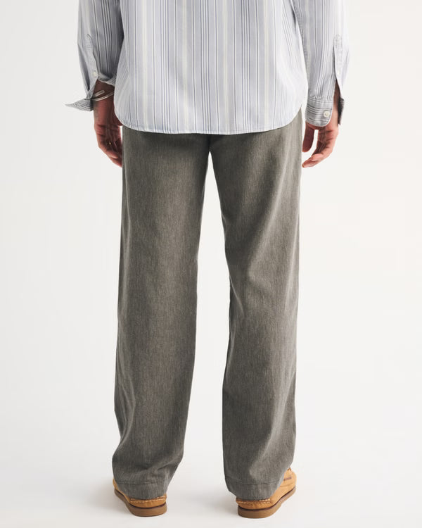 Abercrombie & Fitch - Linen-Blend Relaxed Straight Pull-On Pant