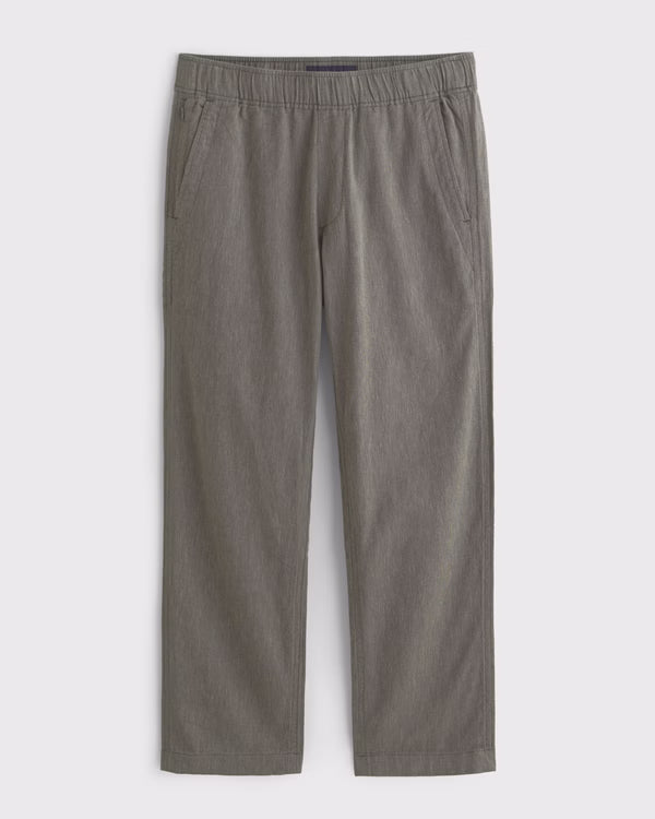 Abercrombie & Fitch - Linen-Blend Relaxed Straight Pull-On Pant
