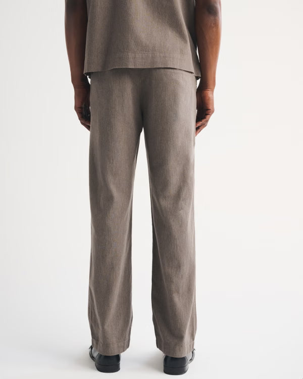 Abercrombie & Fitch - Linen-Blend Relaxed Straight Pull-On Pant