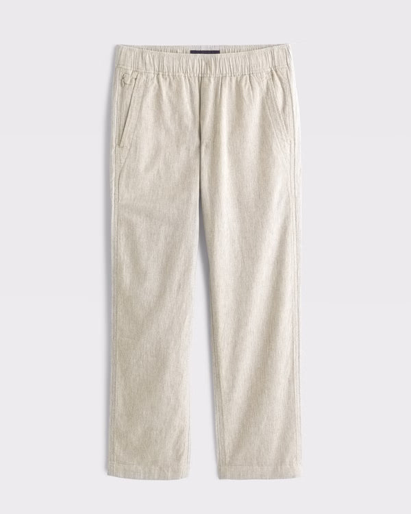 Abercrombie & Fitch - Linen-Blend Relaxed Straight Pull-On Pant