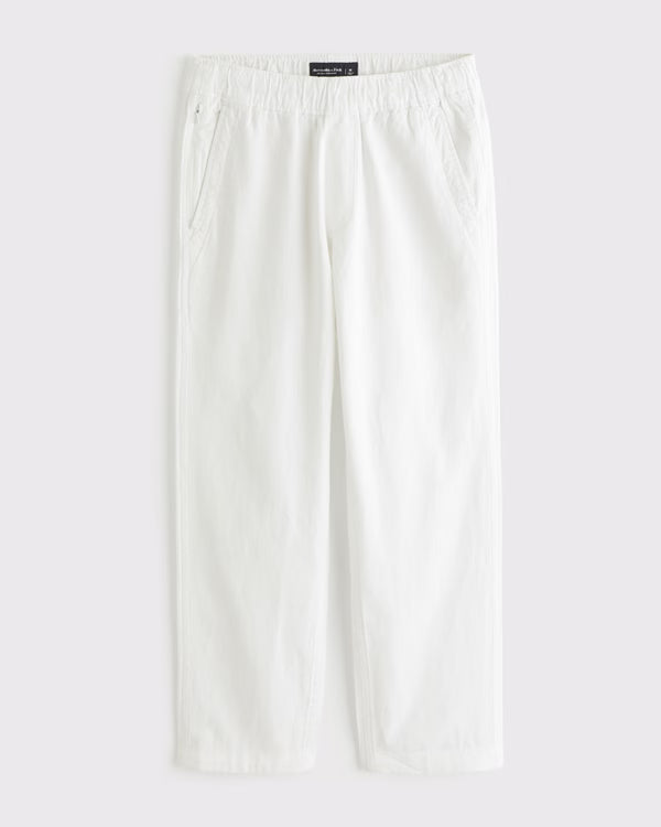 Abercrombie & Fitch - Linen-Blend Relaxed Straight Pull-On Pant