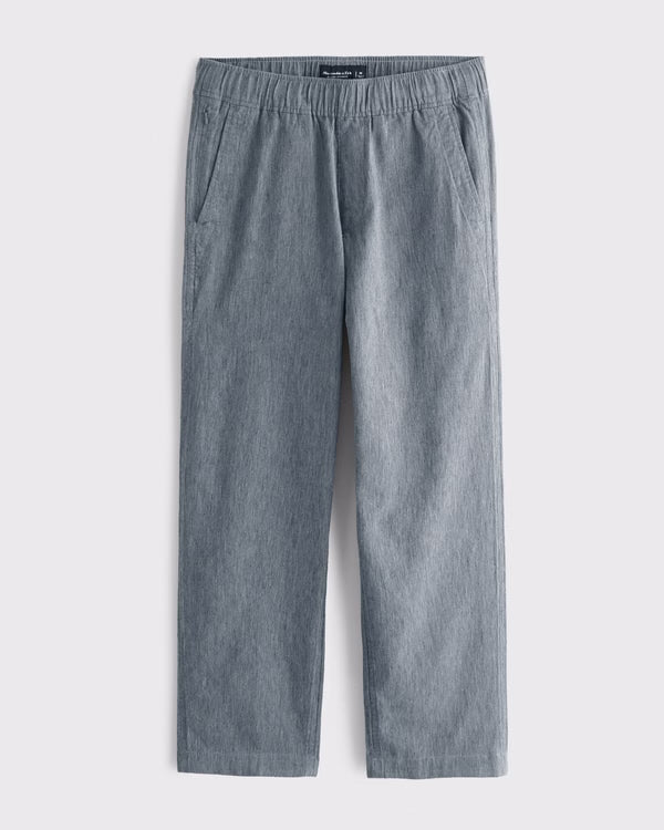 Abercrombie & Fitch - Linen-Blend Relaxed Straight Pull-On Pant