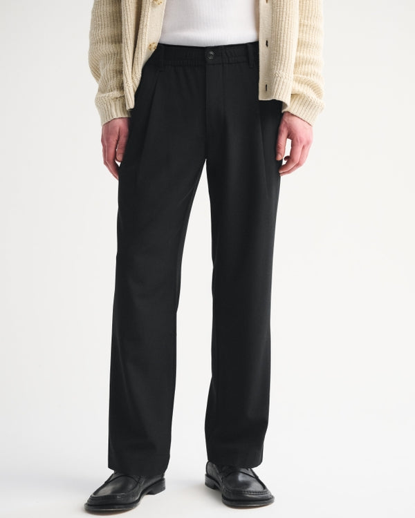 Abercrombie & Fitch - Relaxed Straight Pleated Hybrid Waist Trouser