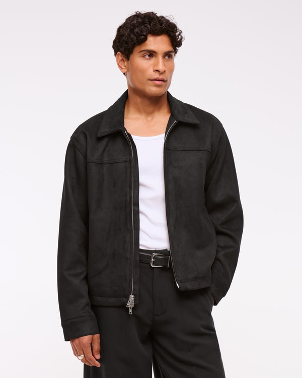 Abercrombie & Fitch - Easy Vegan Leather Zip Jacket