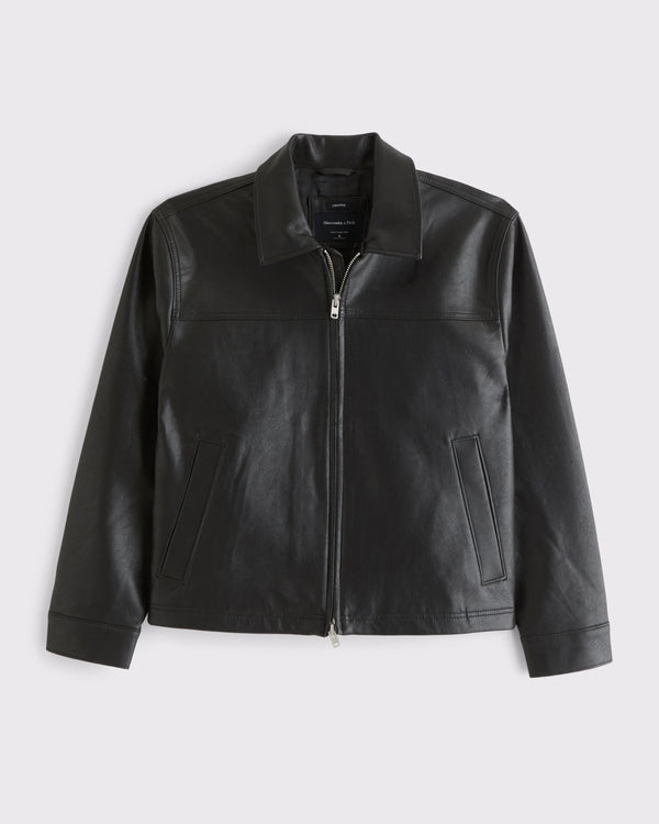 Abercrombie & Fitch - Easy Vegan Leather Zip Jacket